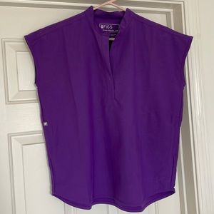 FIGS women's color Ultra Violet Rafaela, Mandarin Collar Scrub Top size XS